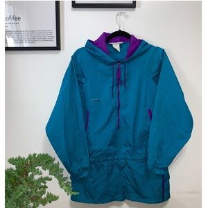 Teal & Purple Vintage Columbia Windbreaker Medium